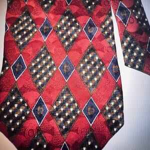 Pierre Balmain Couture , Men’s 100% Silk Geometric Print Made in Italy Vintage
